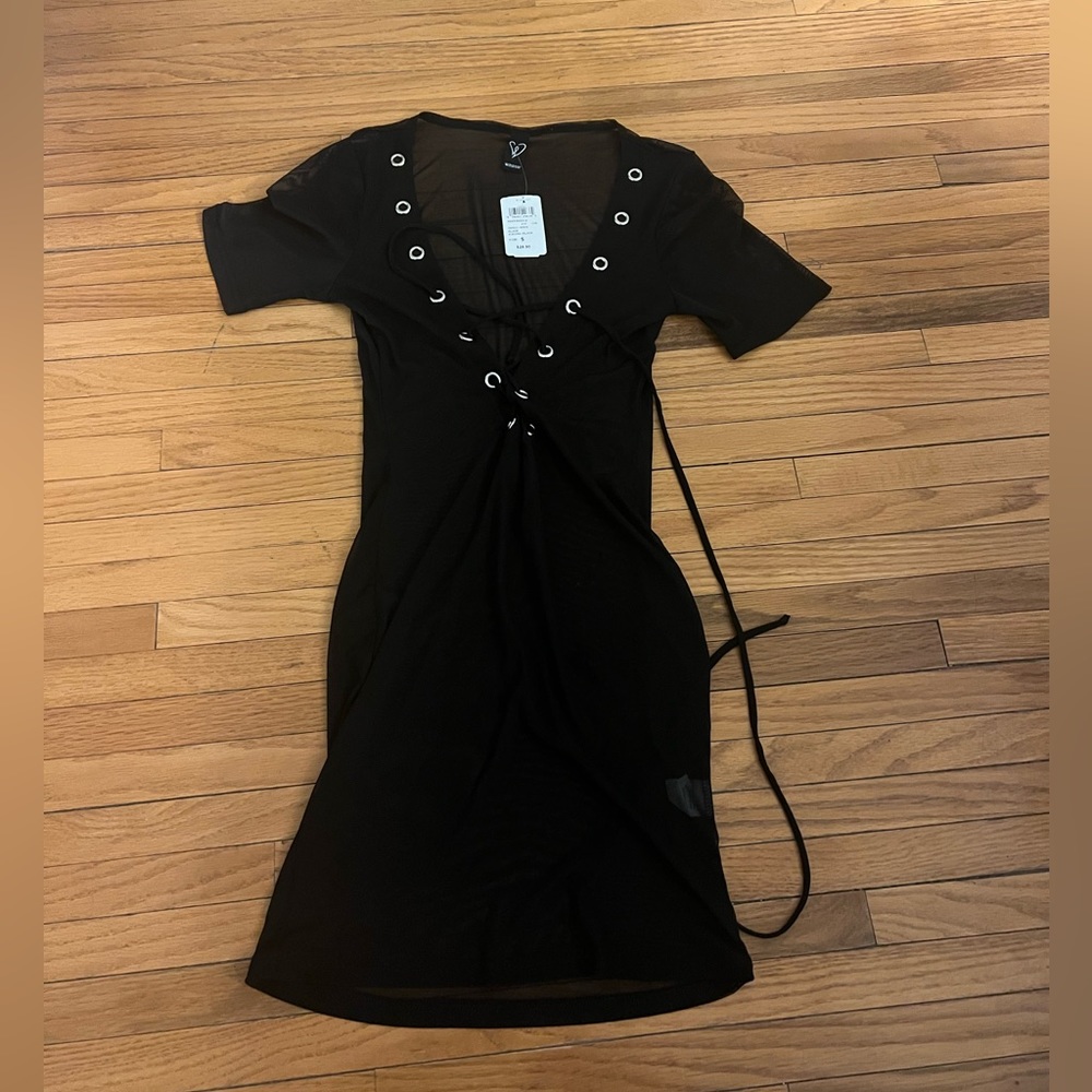 Black mesh dress